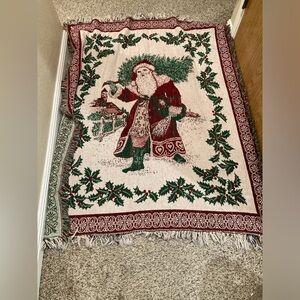 Avon collection vintage NIB Santa throw blanket